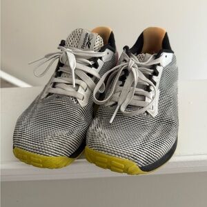 Reebok Black and White Sneakers with Yellow Soles